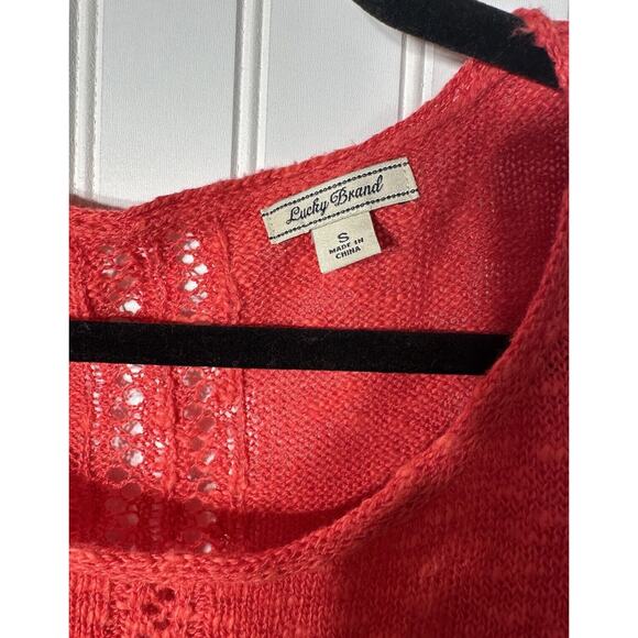 Lucky Brand Women Red Pullover Sweater Top Size S - Picture 3 of 5